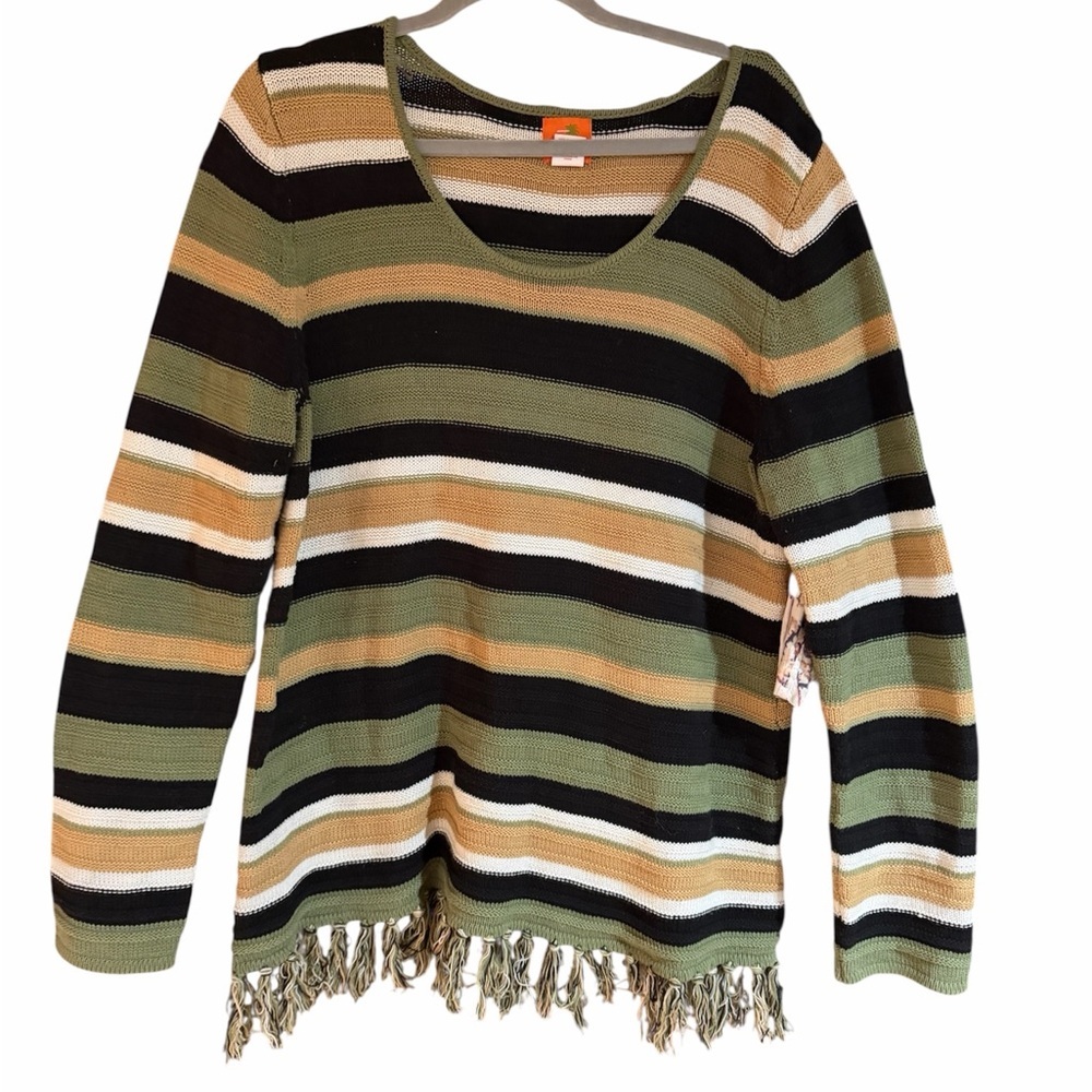 Hearts of Palm Orange Label Striped Sweater
